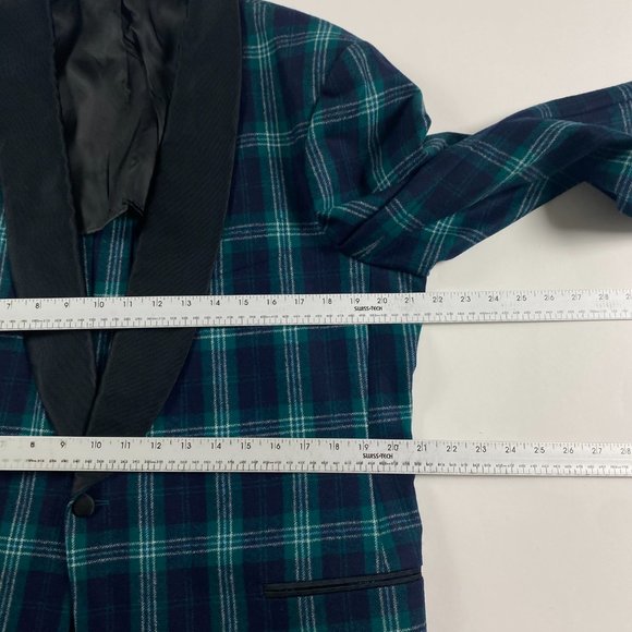 SUITSUPPLY Shawl Collar Plaid Tuxedo Suit Jacket Pants Mens 42 Blackwatch Tartan - Picture 5 of 16